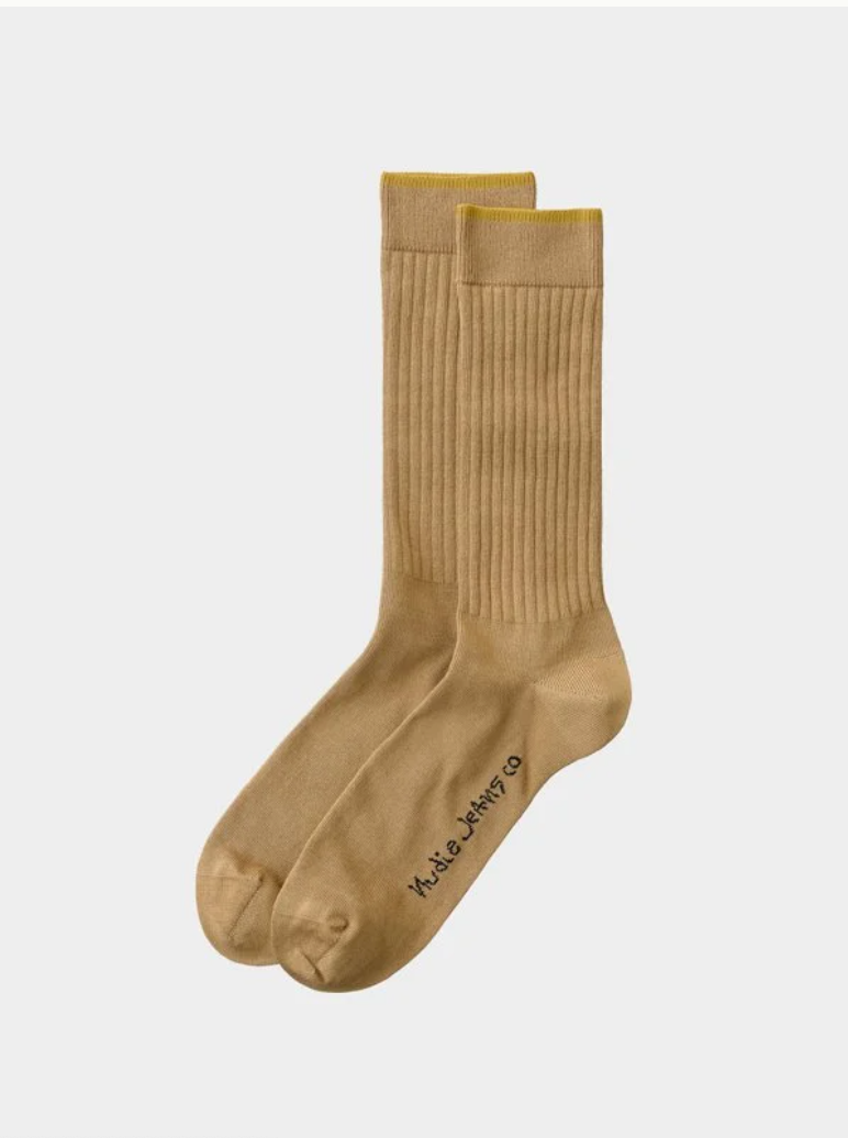 Chaussettes hautes beiges en coton bio - gunnarsson