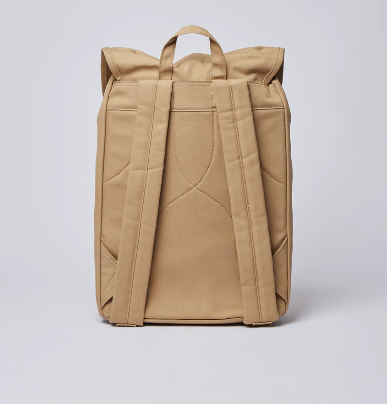 Sac à dos beige en coton bio, matière recyclée et cuir - Roald
