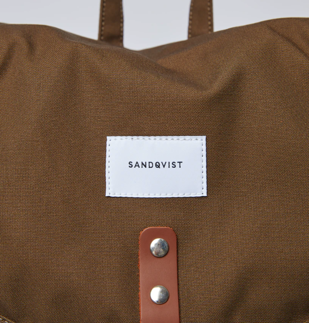 Sac à dos marron en coton bio, polyester recyclé et cuir - Roald