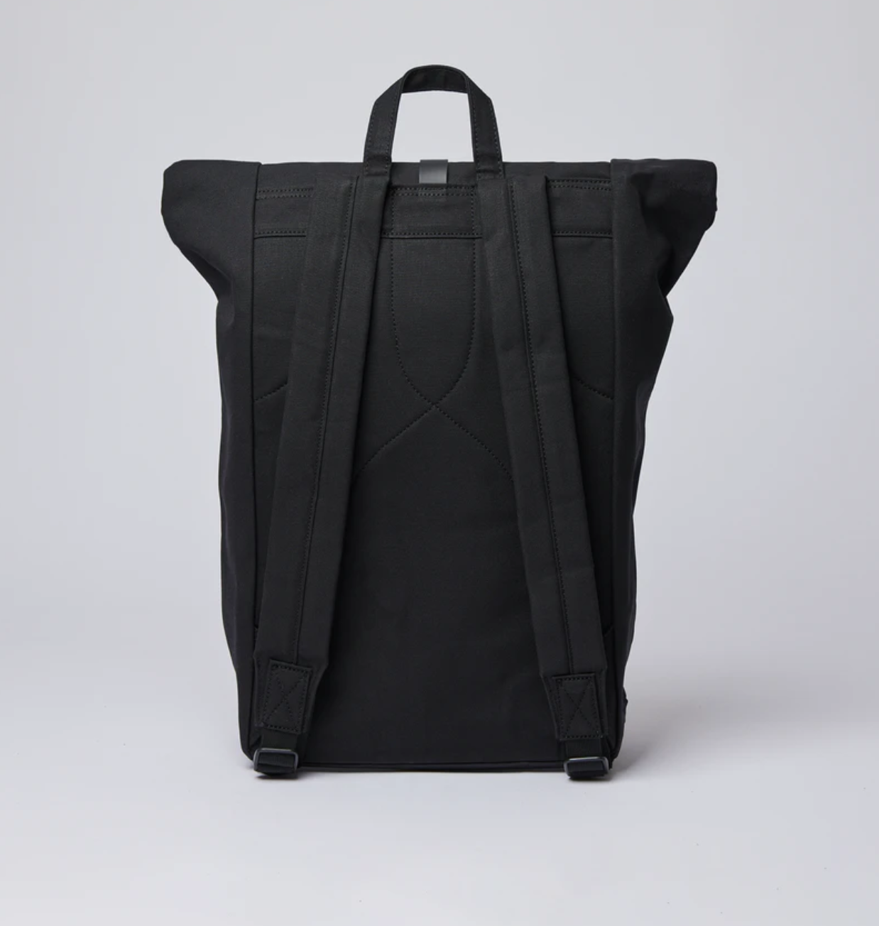 Sac à dos roll-top en coton bio et matière recyclée | noir "Dante"