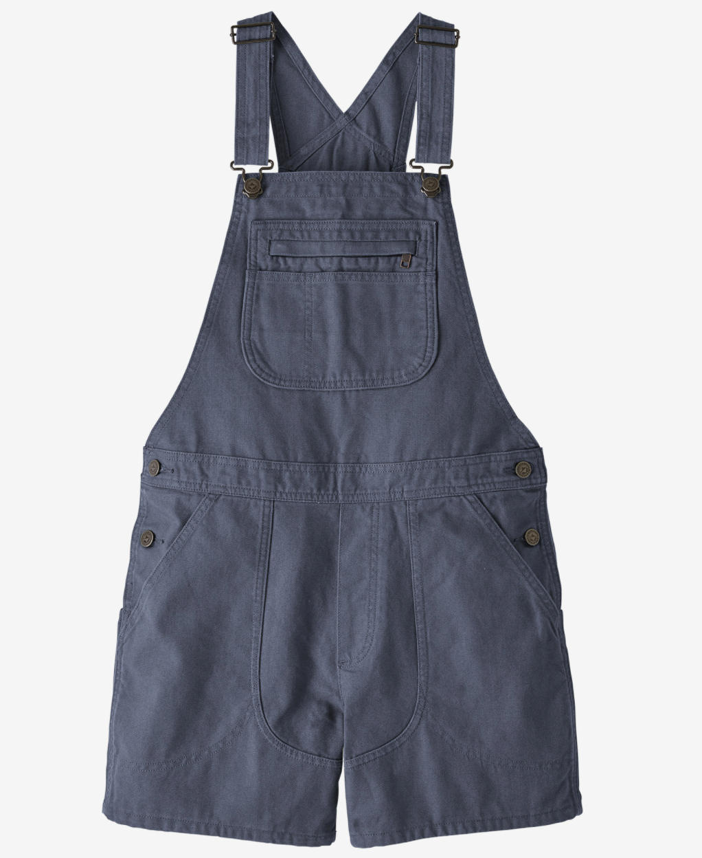 Salopette short marine en coton bio - stand up overalls smolder blue