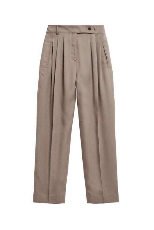 Pantalon ample à pinces en tencel | marron "kaayah muddy water"