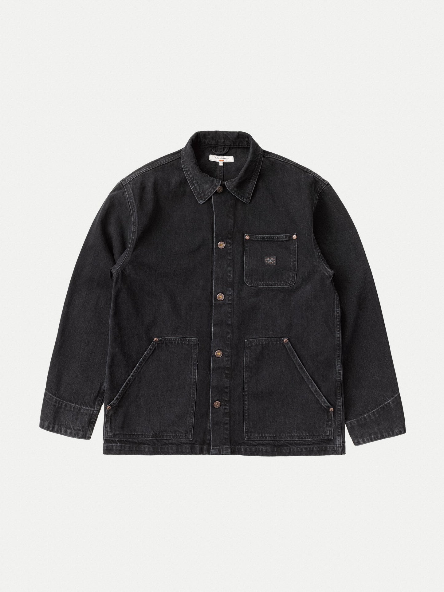 Veste jean délavé en coton bio | noir "carson chore jacket black hole black"