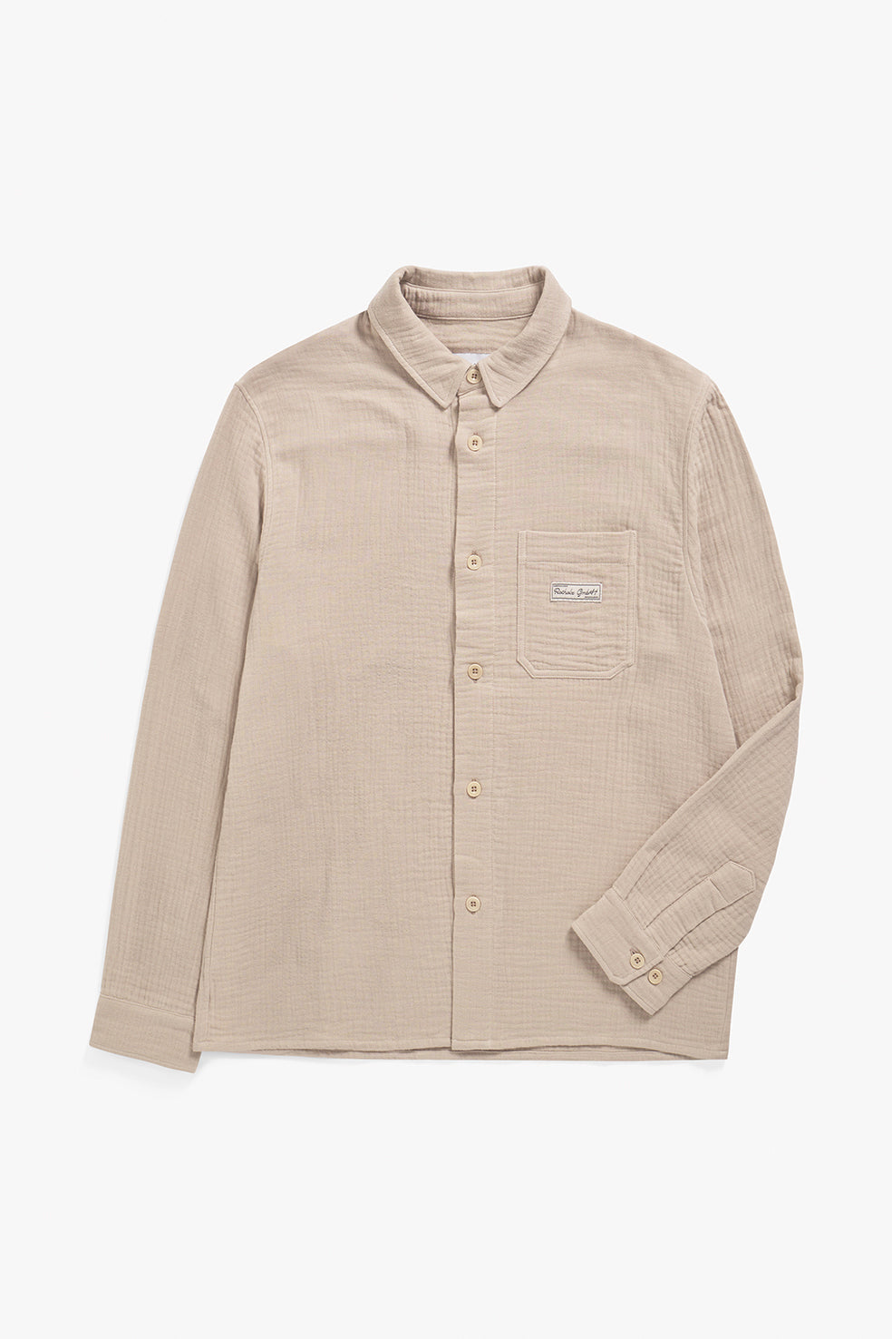 Chemise en coton bio | beige "casual shirt - washed sand"