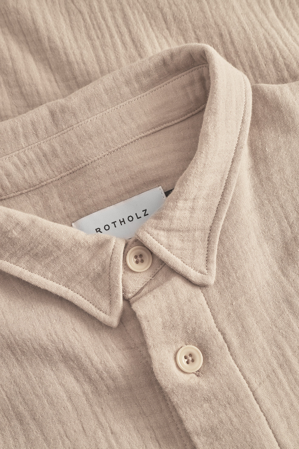 Chemise en coton bio | beige "casual shirt - washed sand"