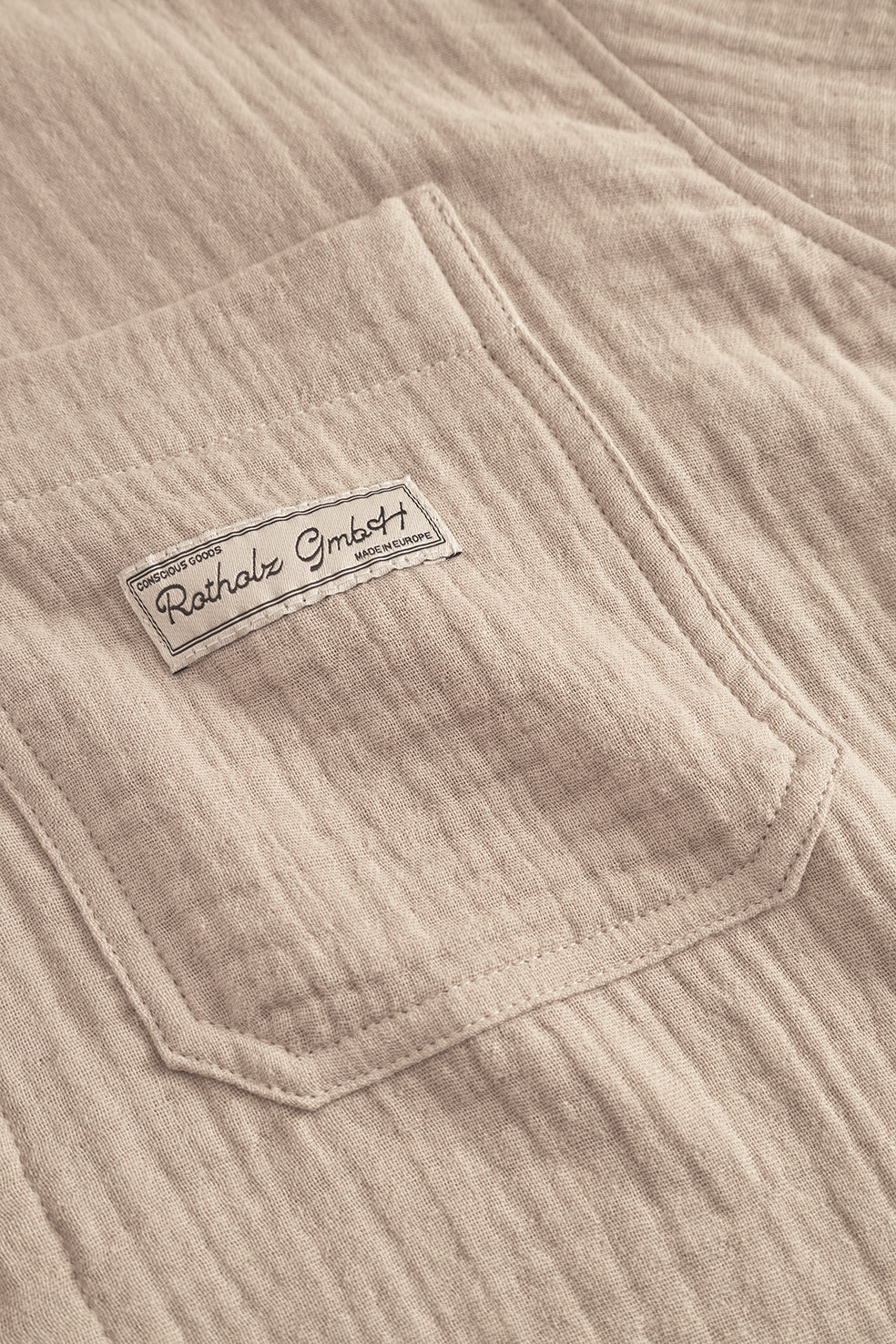 Chemise en coton bio | beige "casual shirt - washed sand"