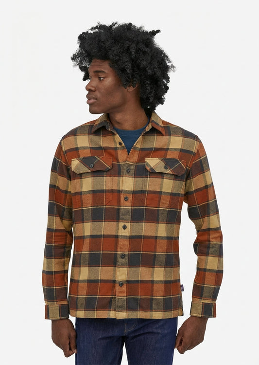 Chemise à carreaux rouge flanelle en coton bio -  fjord