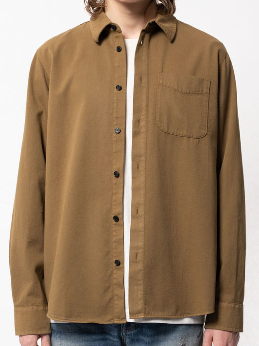 Chemise camel en coton bio - Chet