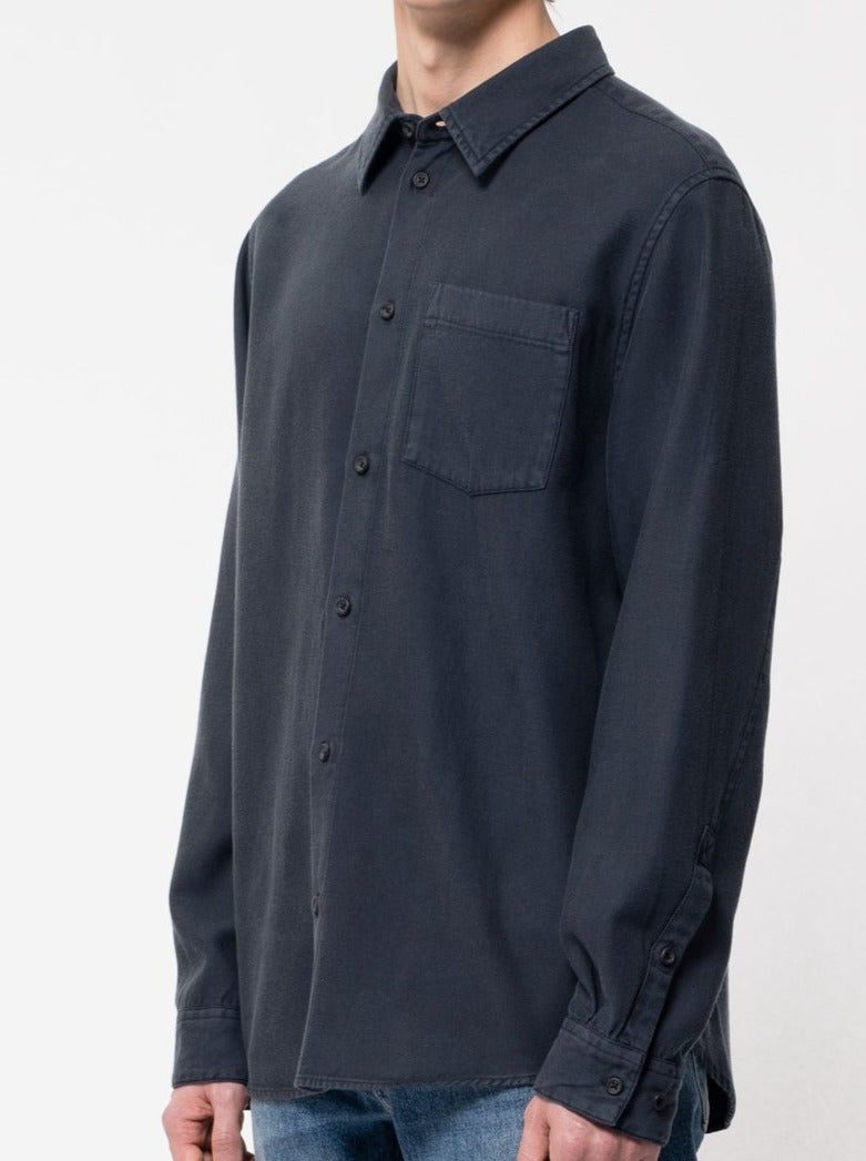 Chemise marine en twill de coton bio et tencel - Chuck fluid