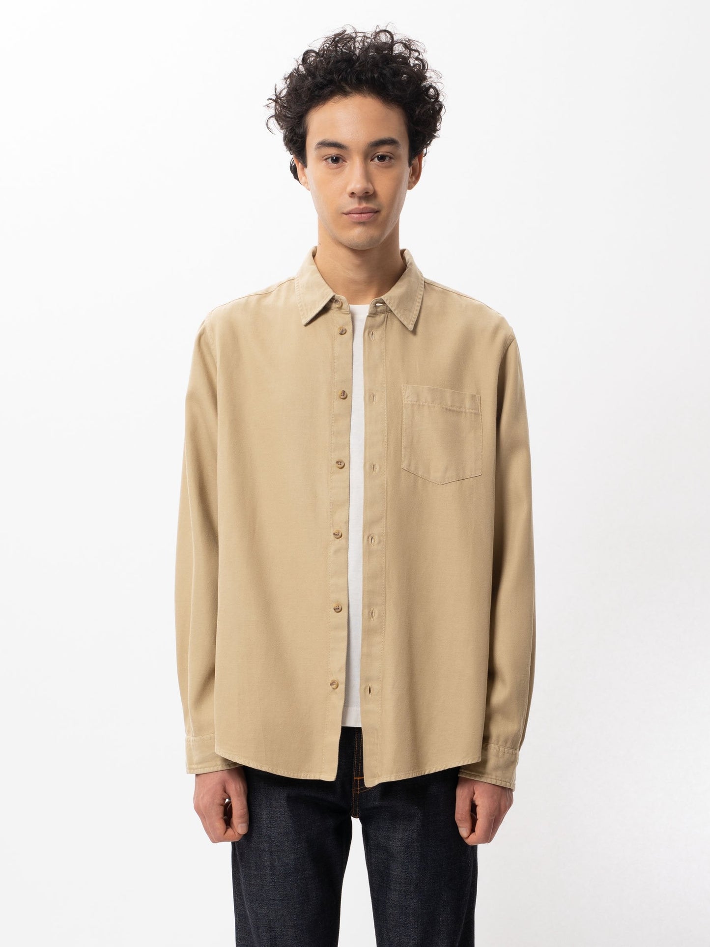 Chemise beige en twill de lyocell et coton - Chuck Fluid