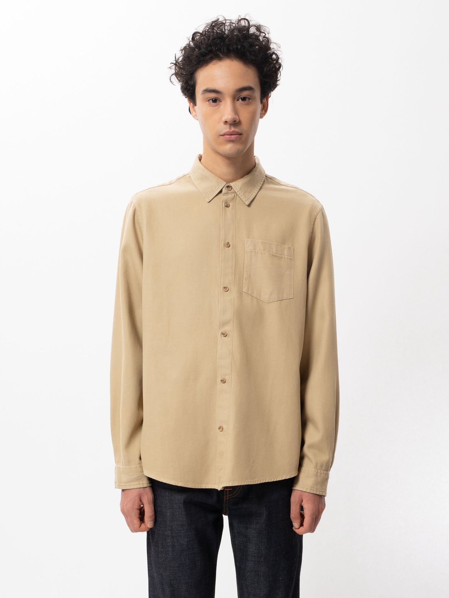 Chemise beige en twill de lyocell et coton - Chuck Fluid
