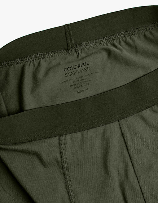 Boxer uni vert en coton bio - seaweed green