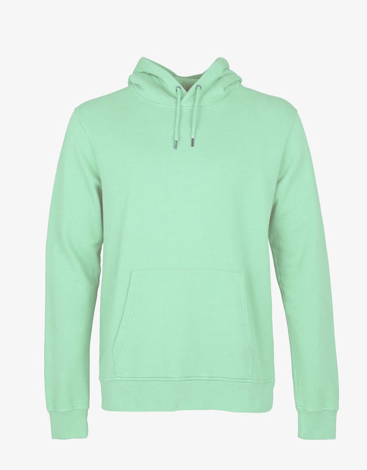 Sweat à capuche vert menthe en coton bio - Faded mint