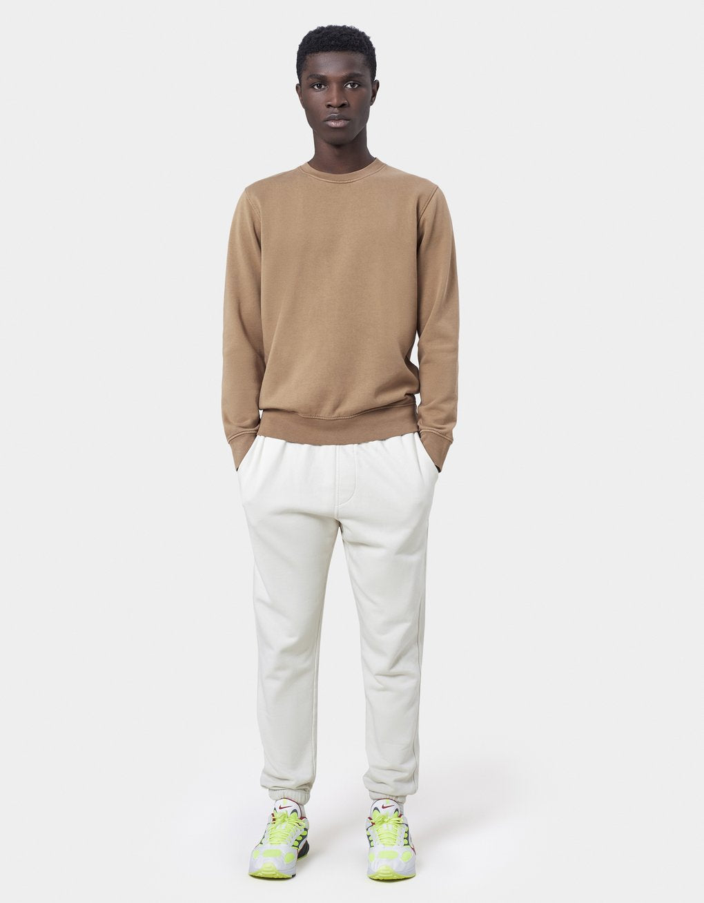 Jogging mixte écru en coton bio - Ivory white