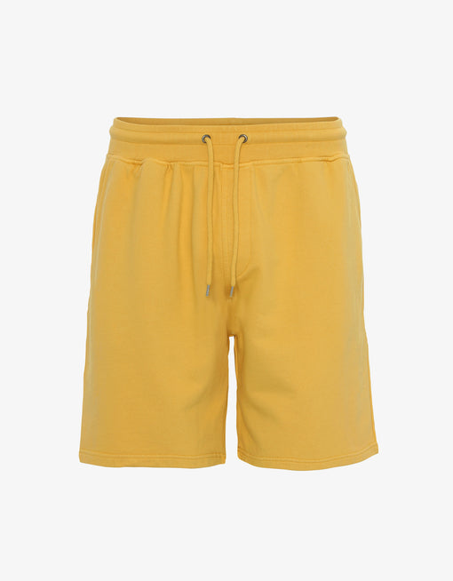 Short de jogging jaune moutarde en coton bio - burned yellow