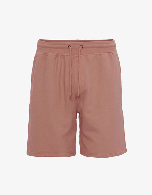 Short de jogging vieux rose en coton bio - rosewood mist