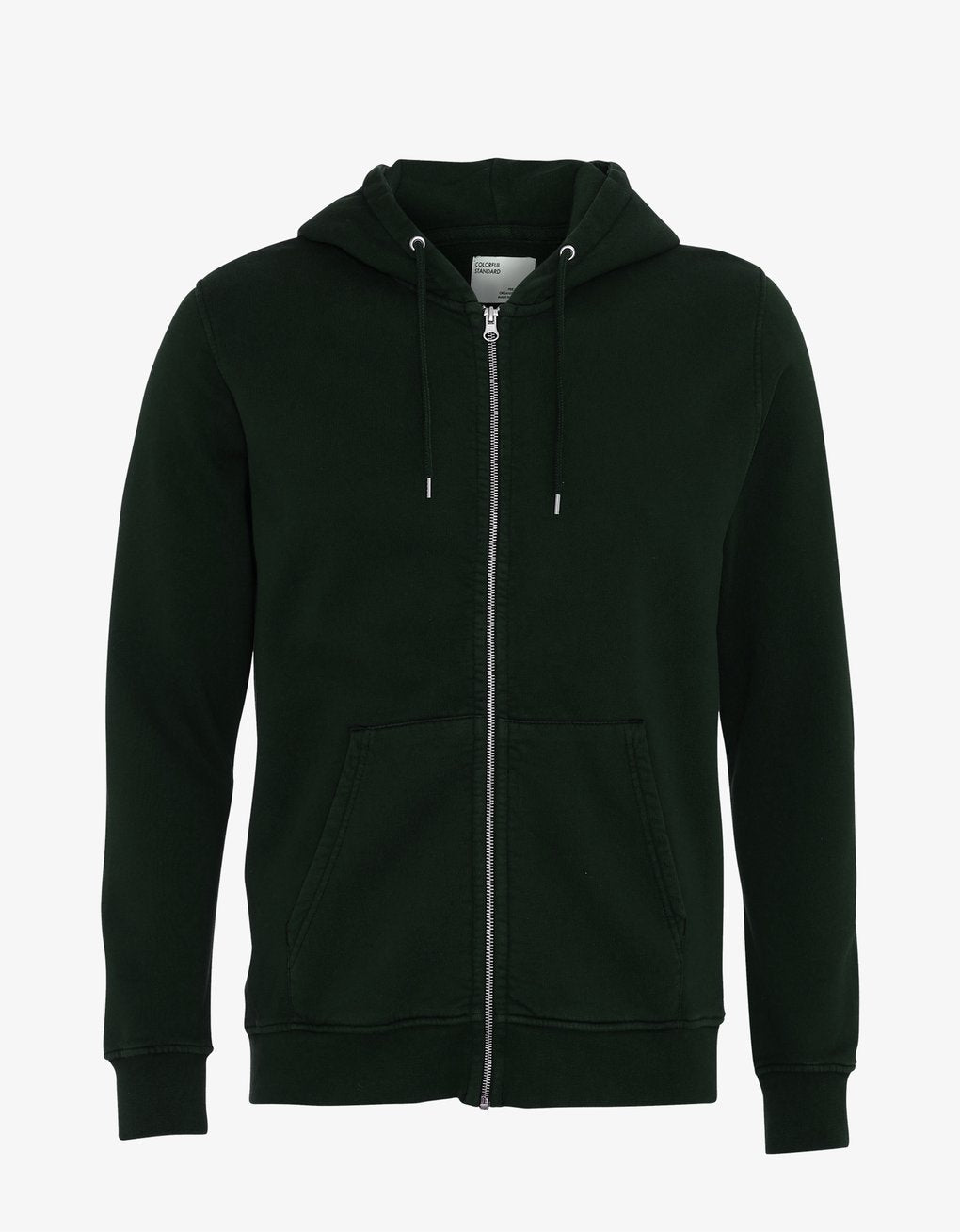 Sweat à capuche zippé en coton bio | vert "Hunter green"