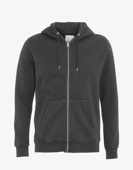 Sweat mixte à capuche zippé en coton bio | gris "Lava Grey"