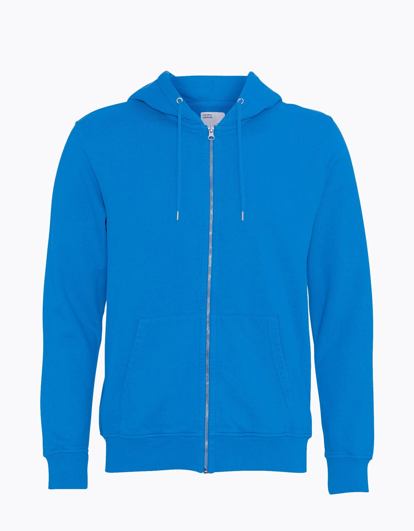 Sweat à capuche zippé bleu en coton bio - classic organic zip hood pacific blue