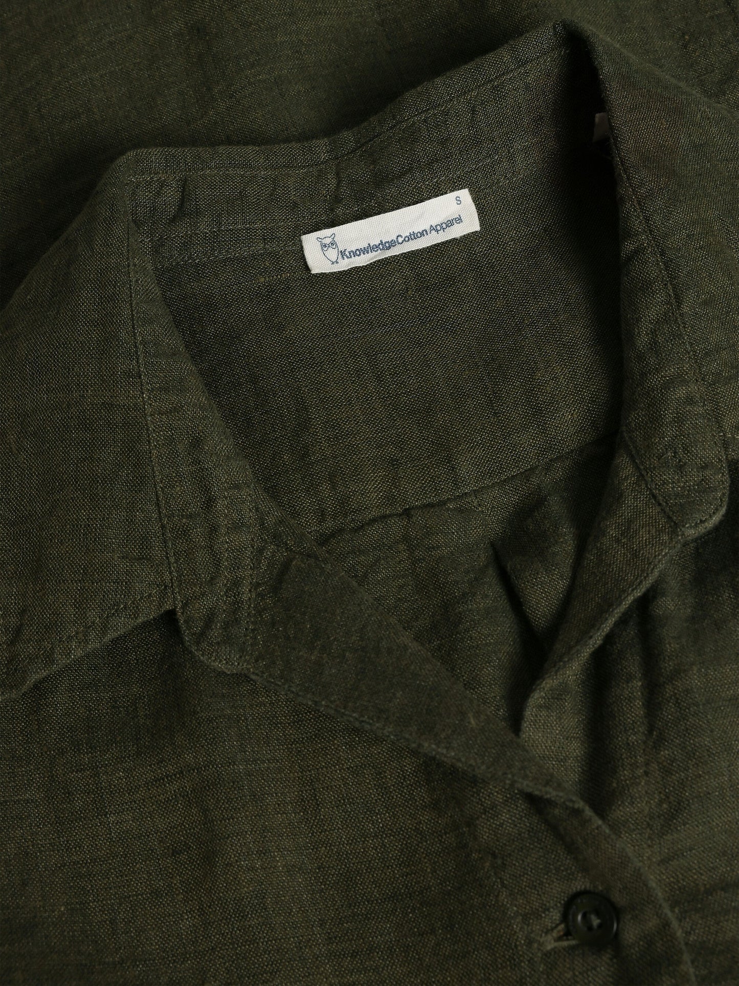Robe chemise en lin biologique | vert "classic linen dress burned olive"