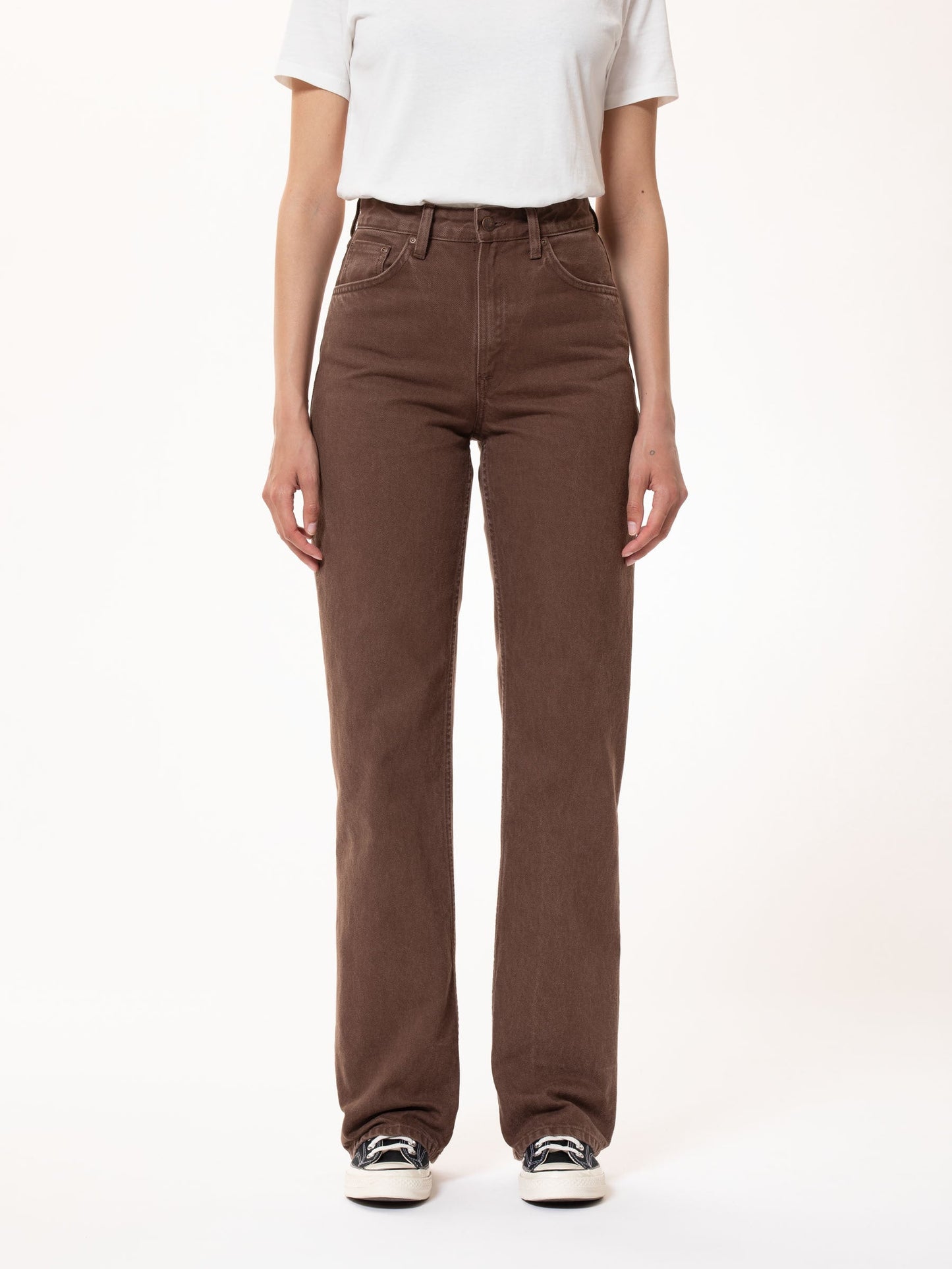 Jean ample marron en coton bio - clean eileen cinnamon