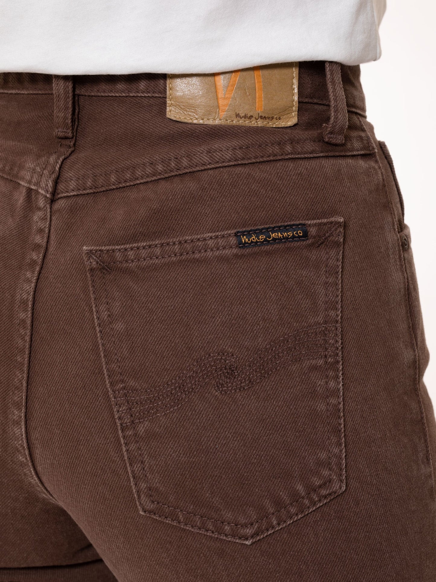 Jean ample marron en coton bio - clean eileen cinnamon
