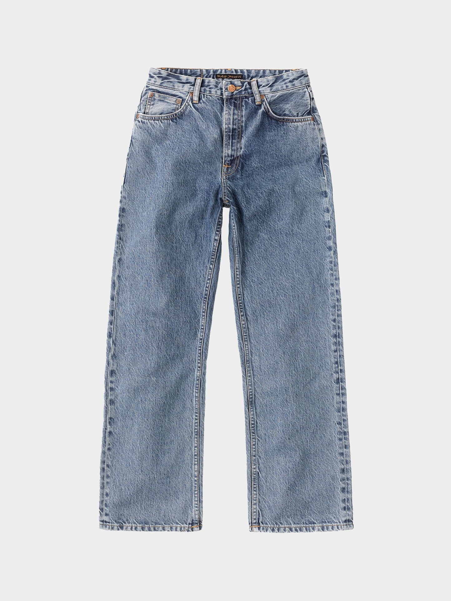 Jean ample taille haute bleu en coton bio - clean eileen gentle fade