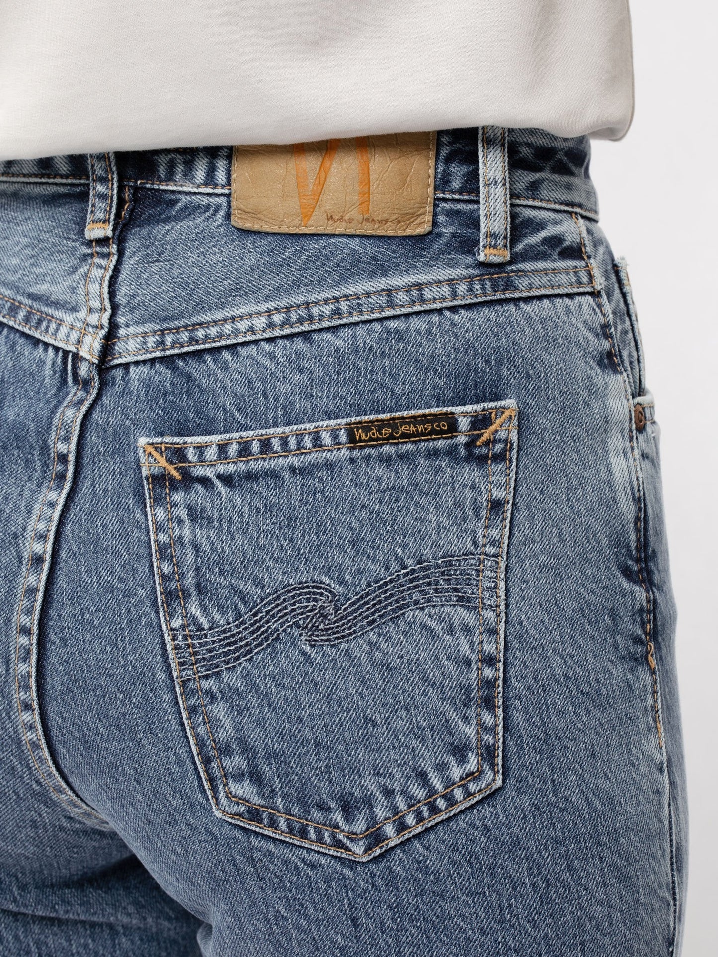 Jean ample taille haute bleu en coton bio - clean eileen gentle fade