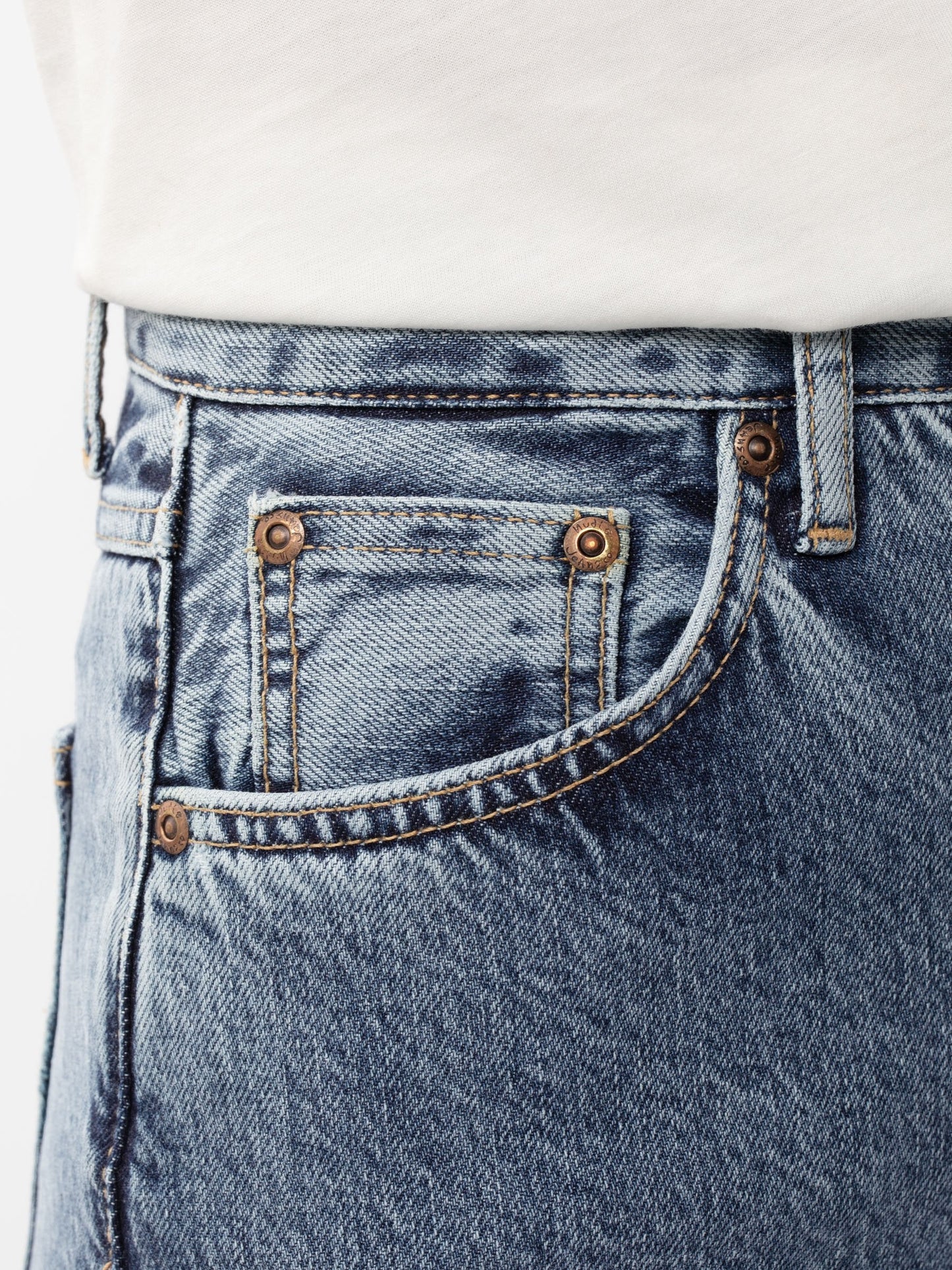Jean ample taille haute bleu en coton bio - clean eileen gentle fade