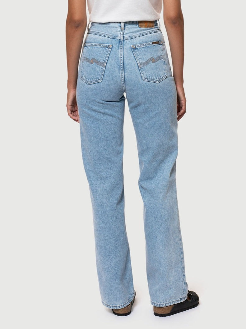 Jean ample bleu clair en coton bio - clean eileen sunny blue