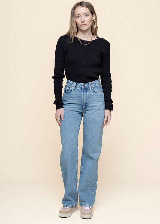 Jean ample en coton bio | bleu "clean eileen desert light blue"