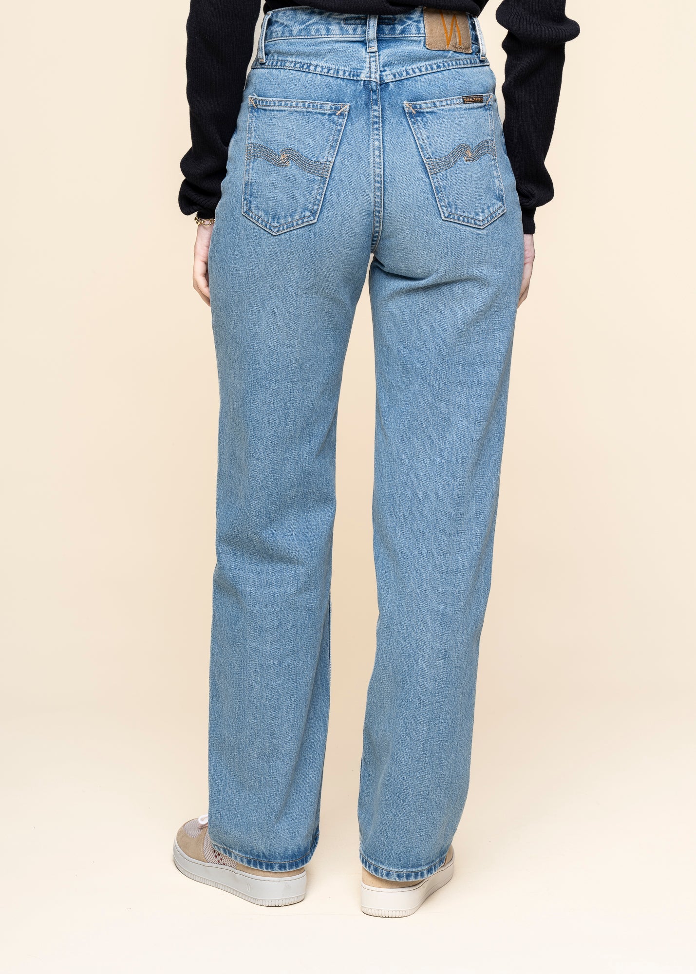 Jean ample en coton bio | bleu "clean eileen desert light blue"
