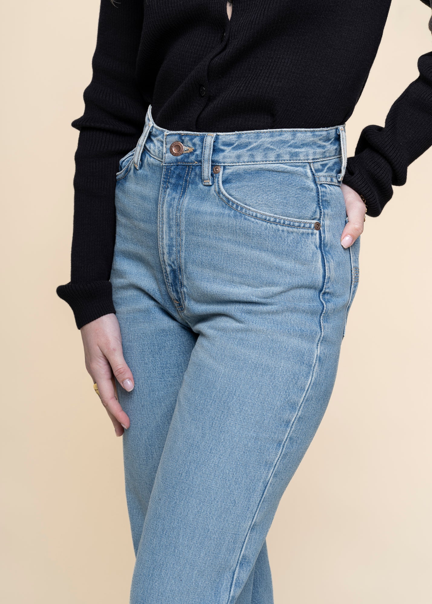Jean ample en coton bio | bleu "clean eileen desert light blue"