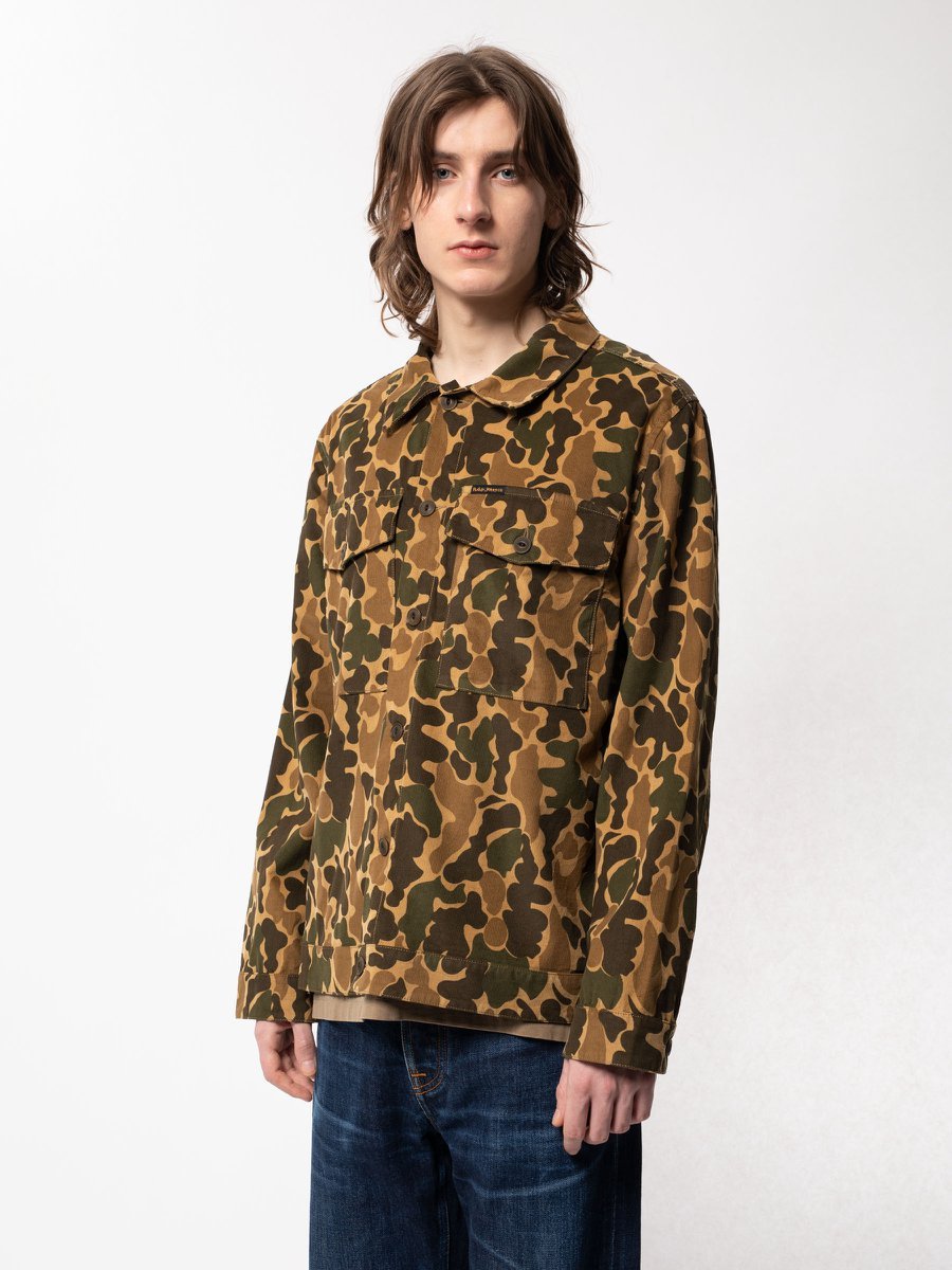 Surchemise à motifs camouflage en coton bio- Colin