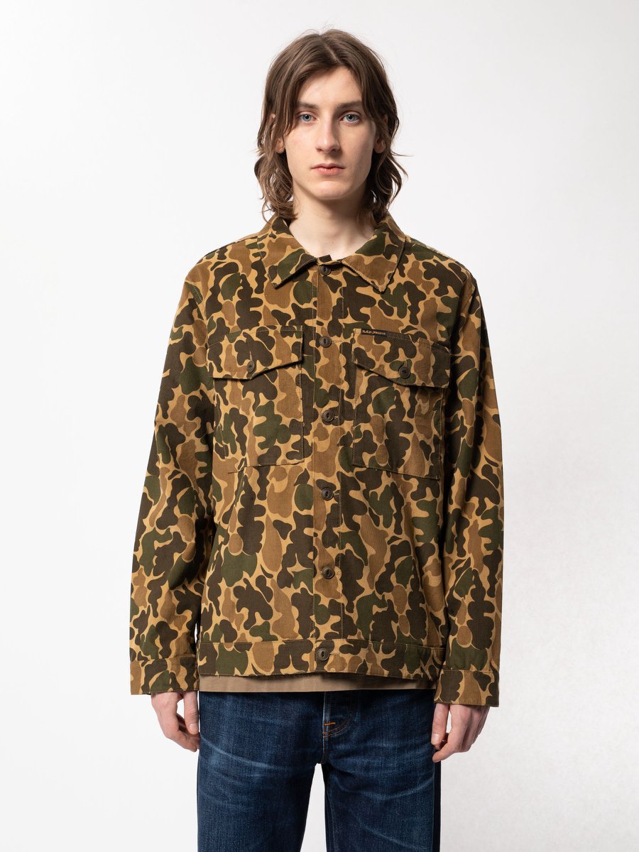 Surchemise à motifs camouflage en coton bio- Colin