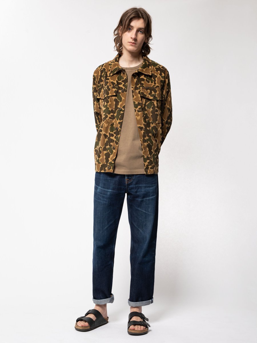 Surchemise à motifs camouflage en coton bio- Colin