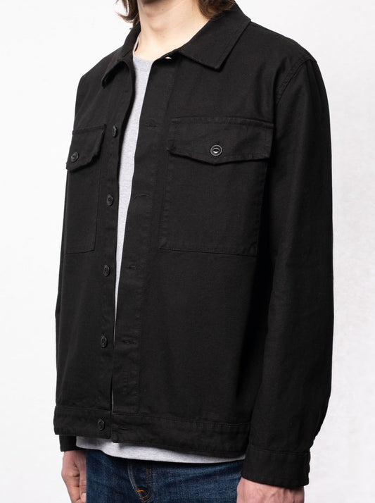 Surchemise noire en coton bio - Colin Canvas Overshirt black