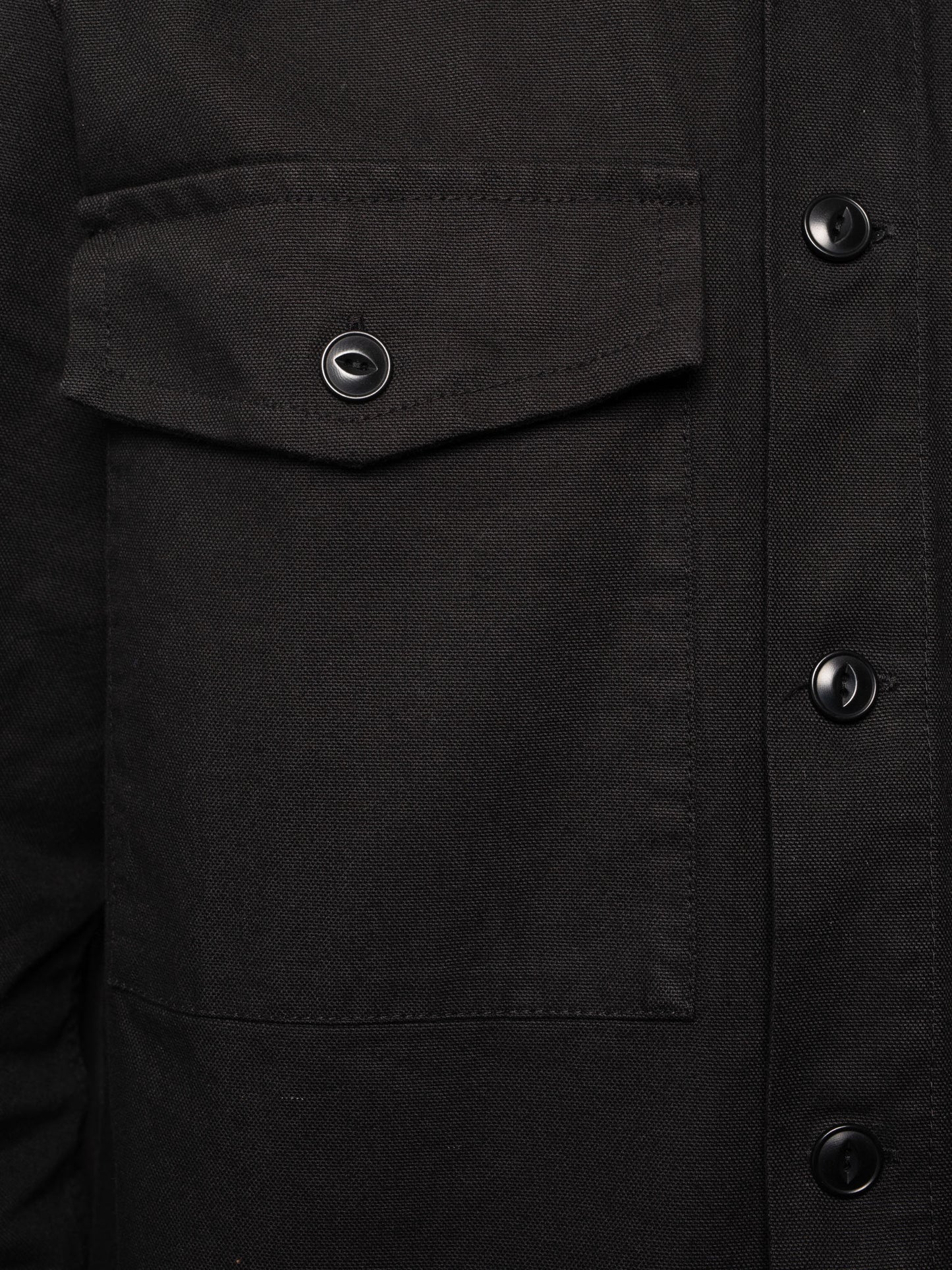 Surchemise noire en coton bio - Colin Canvas Overshirt black