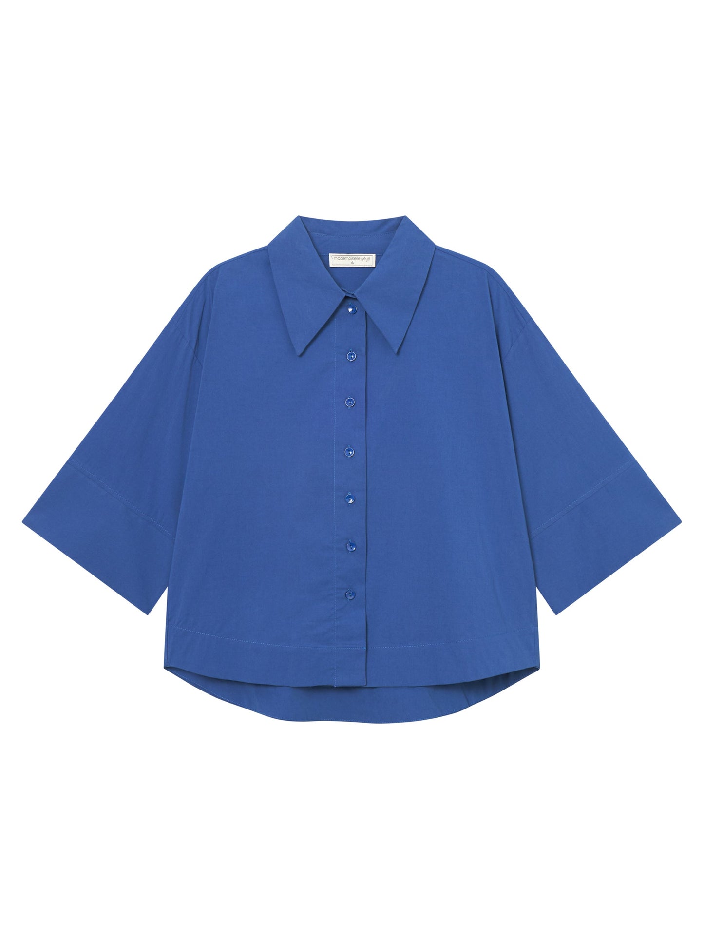 Chemise en coton bio | bleu "Color infusion blouse - blue"