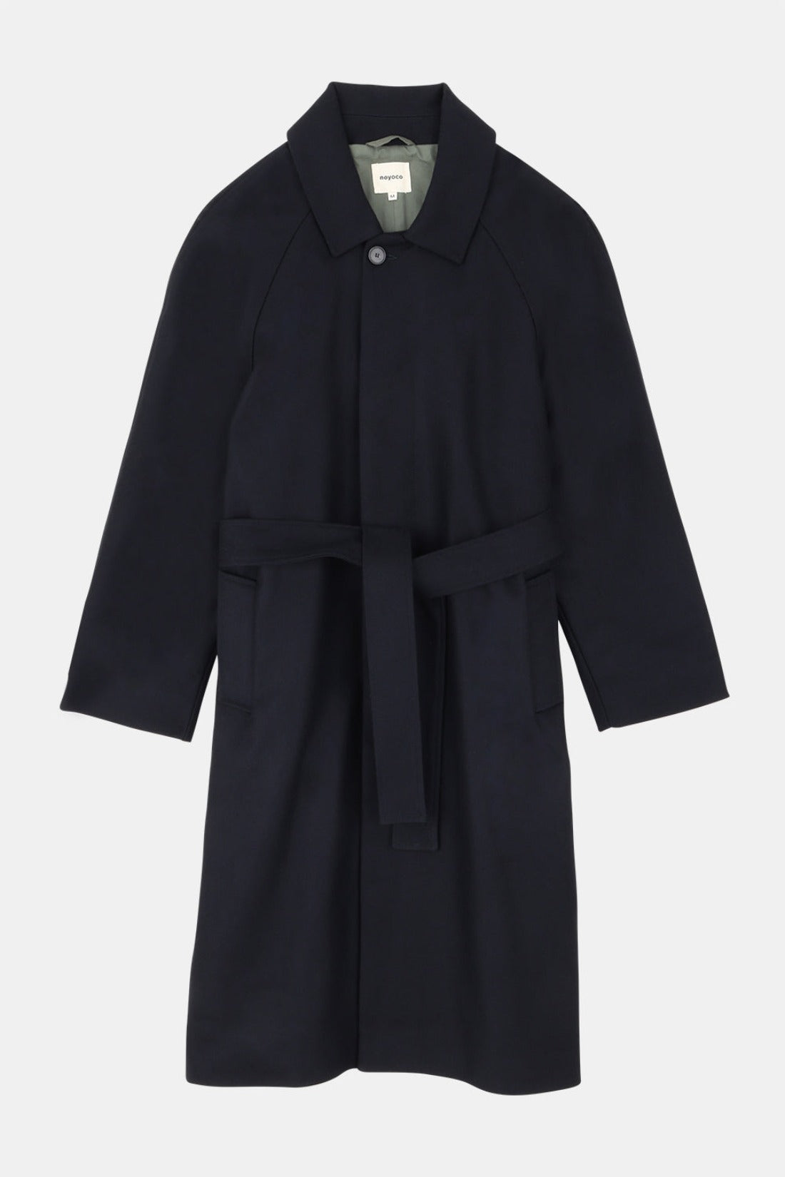 Manteau long en laine et cachemire recyclés | marine "verlaine - midnight blue"