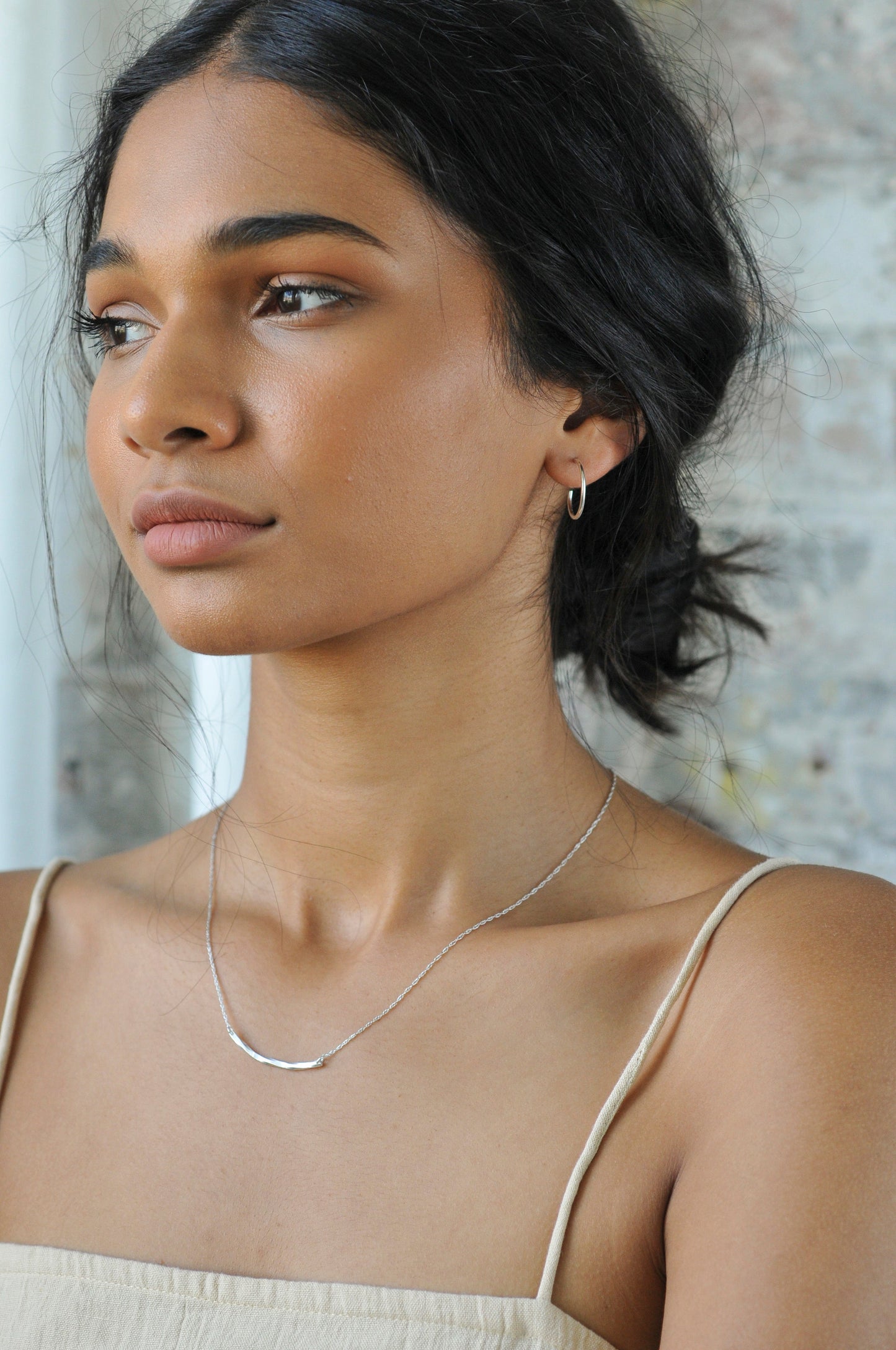 Boucles d'oreilles anneau en argent recyclé - Small Delicate Hoop
