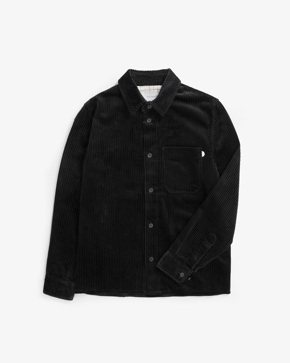 Surchemise velours en coton bio | noir "cord casual shirt - soft black"
