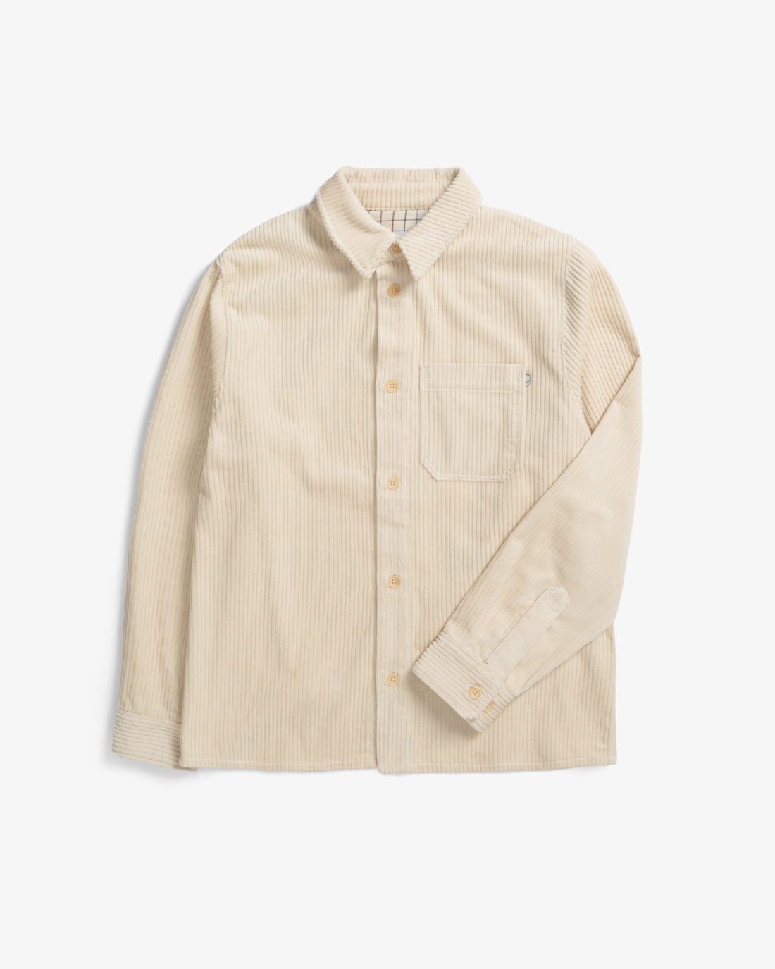 Surchemise velours en coton bio | écru "cord casual shirt - white sand"