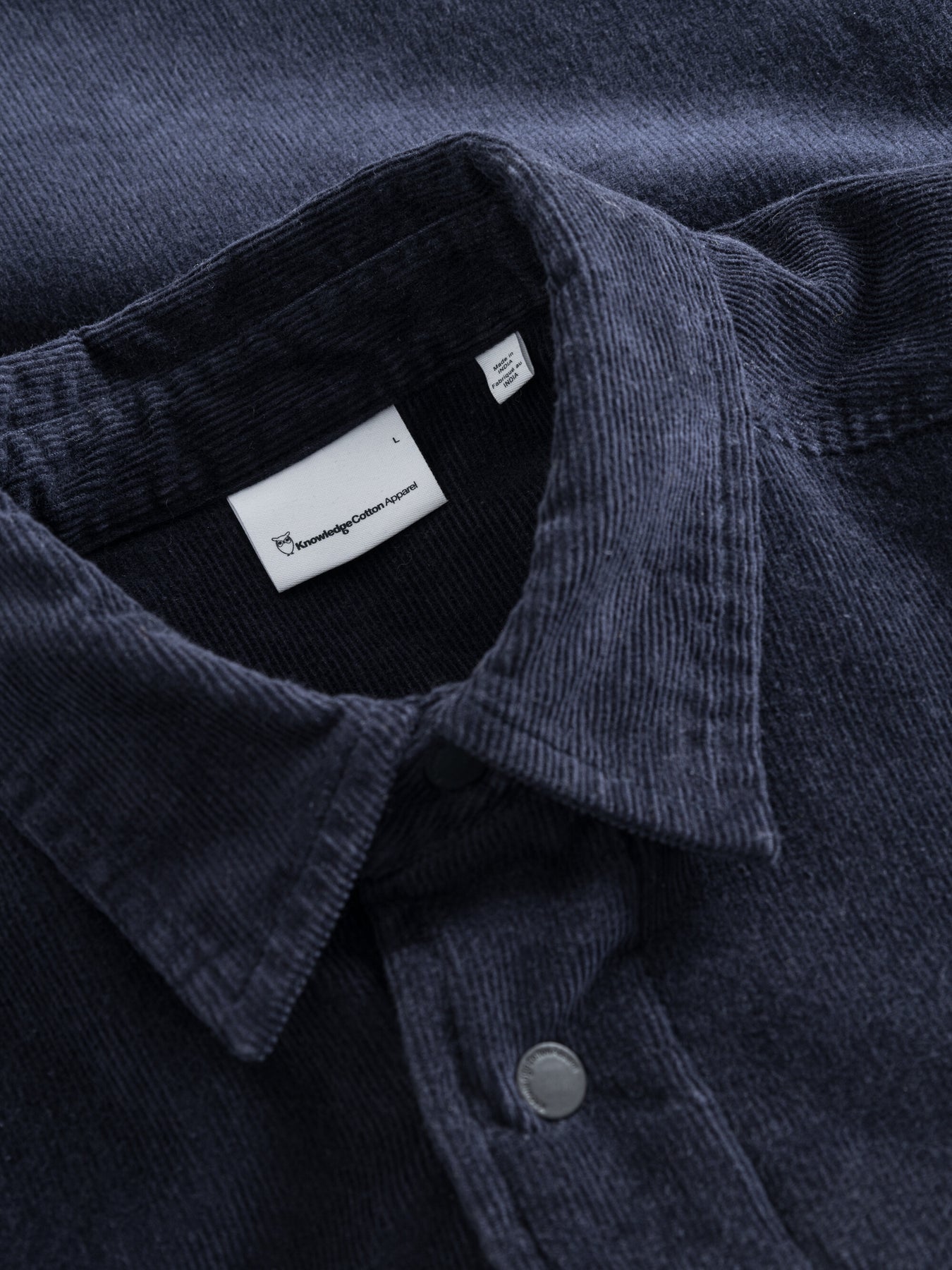 Blouson velours en coton bio et matière recyclée | marine "corduroy overshirt night sky"