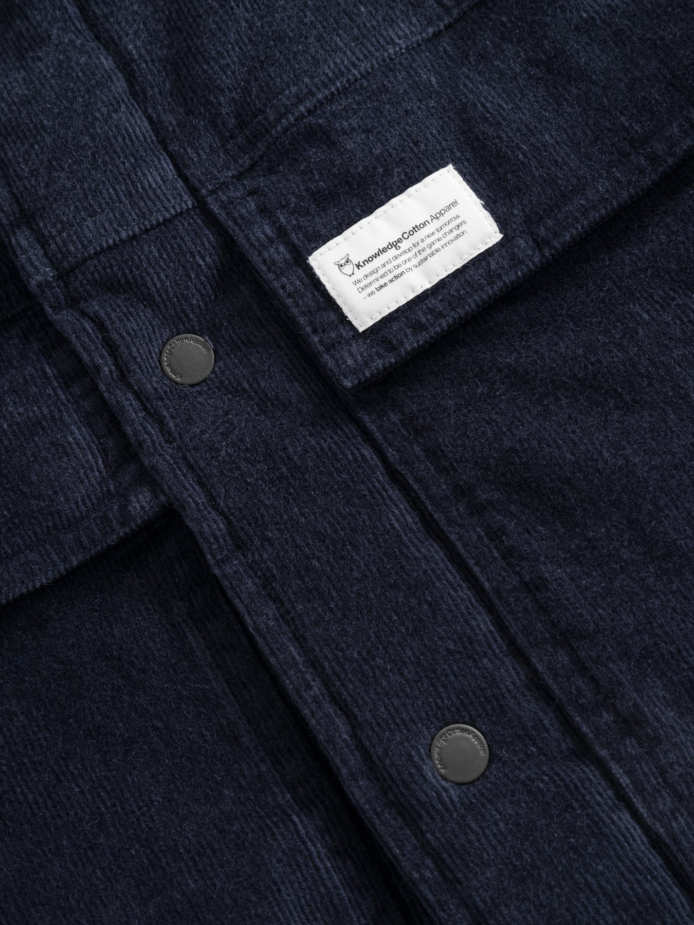 Blouson velours en coton bio et matière recyclée | marine "corduroy overshirt night sky"