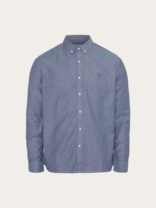 Chemise avec logo en coton bio | Bleu "costom tailored oxford shirt dark denim"