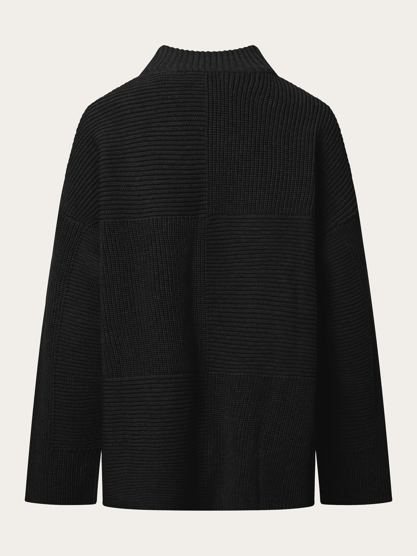 Pull en maille de coton bio | Noir "cotton loose fit crew neck knit black jet"