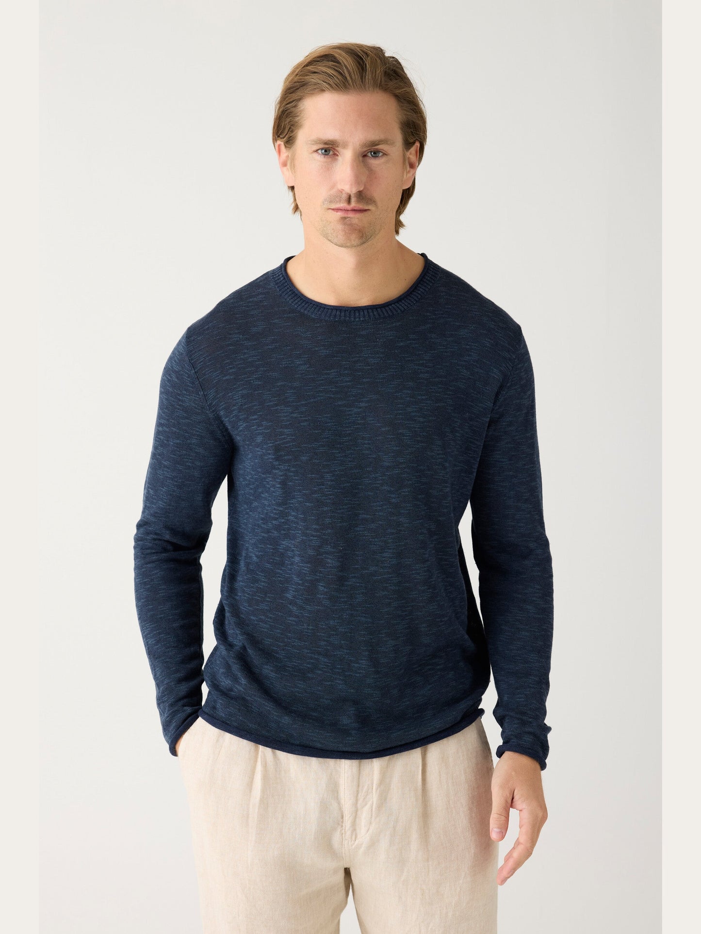 Crew neck knit tencel™ - ocs - 1001 total eclipse
