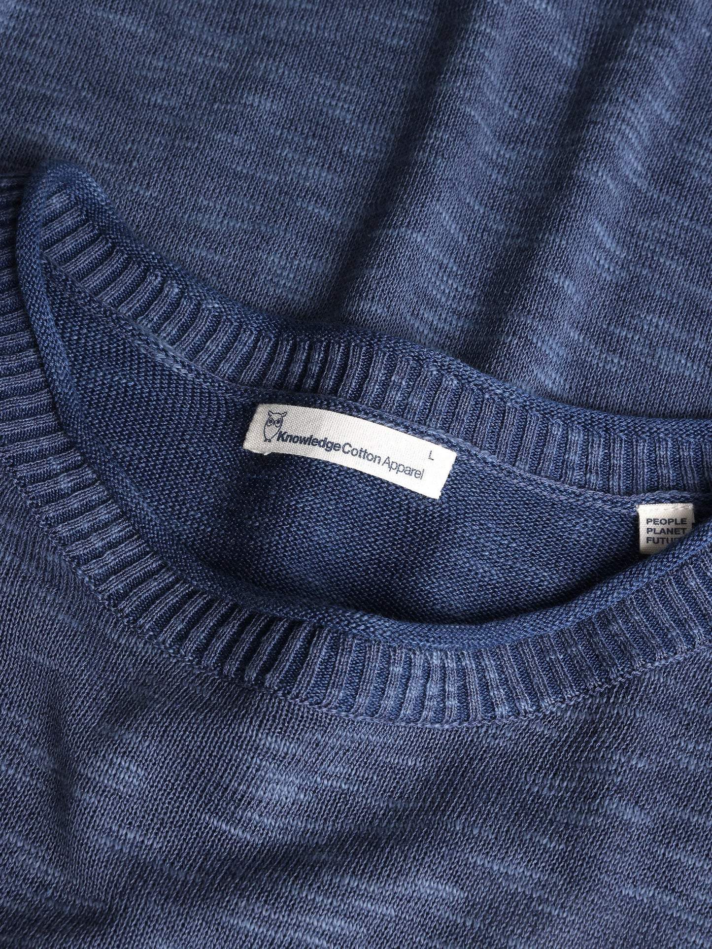Pull en tencel® (procédé Lyocell) | bleu "Crew neck knit tencel - vintage indigo"