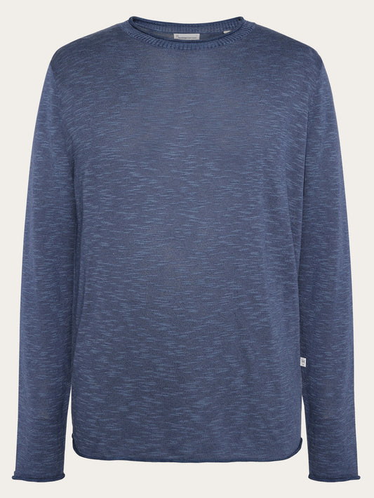 Pull en tencel® (procédé Lyocell) | bleu "Crew neck knit tencel - vintage indigo"